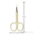 Beauty Tool Goldfarbe Edelstahl Gebogene Beauty Augenbrauenschere